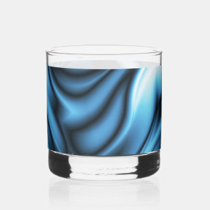 Vaso De Whiskey Ola de seda azul