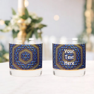 Vaso De Whiskey Ornate Metallic Magen David