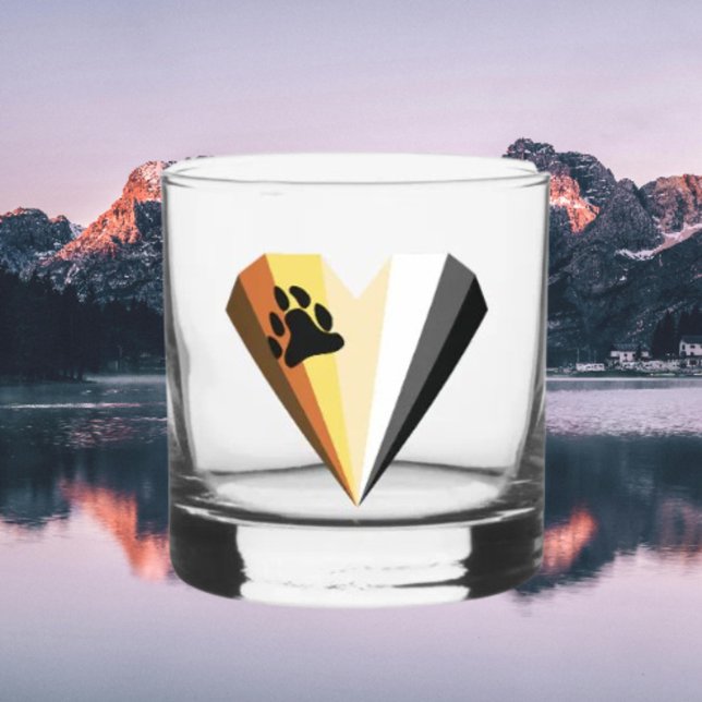 Vaso De Whiskey Oso Orgullo Corazón Rocas Vidrio (Subido por el creador)
