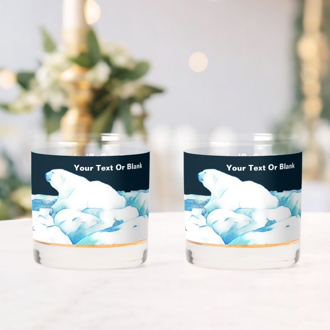 Vaso De Whiskey Oso Polar Sobre El Hielo (Insitu (Boda))