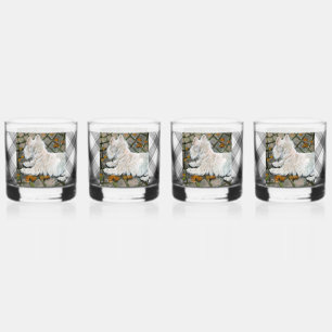 Vaso De Whiskey Otoño deja a Westie en patio