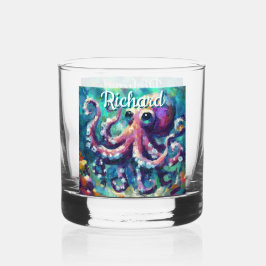 Vaso De Whiskey Otopus Nautical Beach Coastal Personalizado