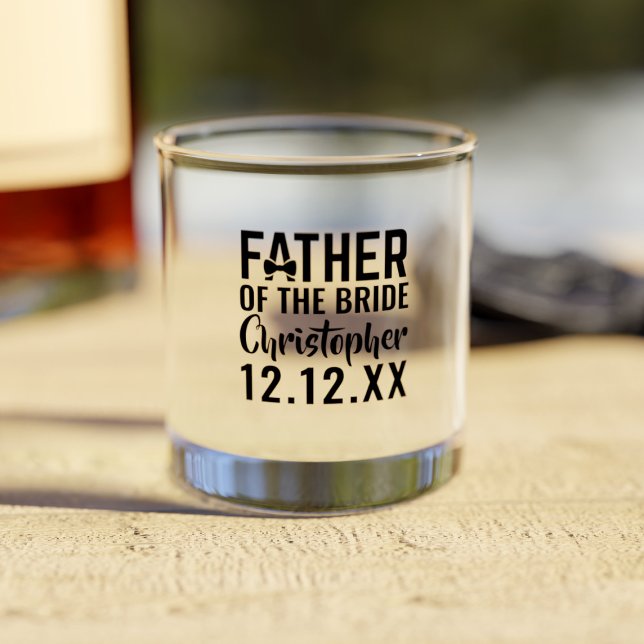 Vaso De Whiskey Padre de la Novia Gracias Glass Whiskey (Lovely gift for the father of the bride (or groom) Just add his name, your wedding date & a message)