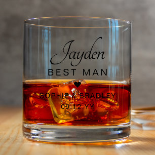 Vaso De Whiskey Padrino de Boda Personalizado con Nombre Fiesta de