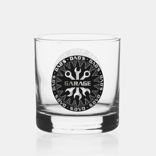 Vaso De Whiskey ¡Papá Amará Esto! Garage Bar Lounge Rocks (Anverso)