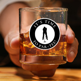 Vaso De Whiskey Par Tee Golfista Divertido Humor Moderno Negro Par