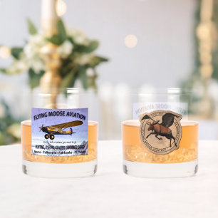 Vaso De Whiskey Parche de Aviación de Moose Volador