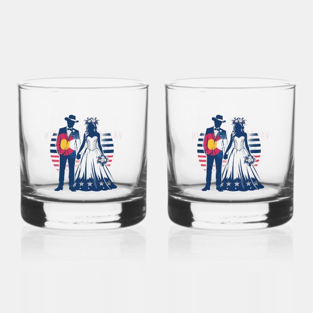 Vaso De Whiskey Pareja Colorado (Anverso)