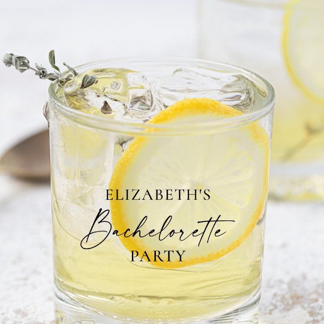 Vaso De Whiskey Partido de la Bachelorette de caligrafía Minimalis (Several styles to choose from.)
