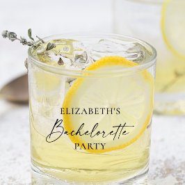Vaso De Whiskey Partido de la Bachelorette de caligrafía Minimalis