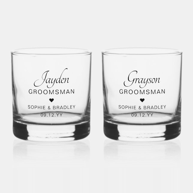 Vaso De Whiskey Partido de matrimonio de nombre personalizado Pers (Anverso)