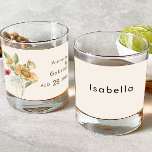 Vaso De Whiskey Partido de novias Rústico Boda Beige-Giro