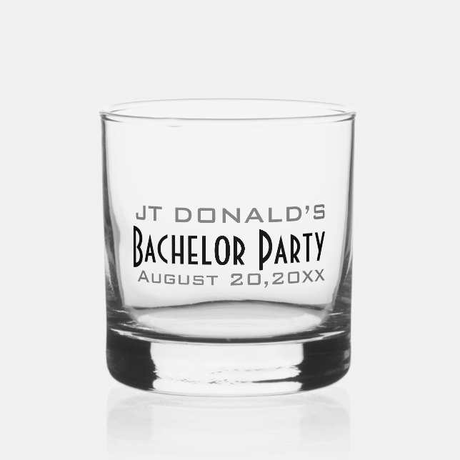 Vaso De Whiskey Partido de solteros personalizado (Anverso)