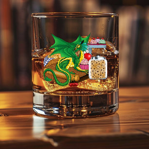 Vaso De Whiskey Pastel de Dragón Verde