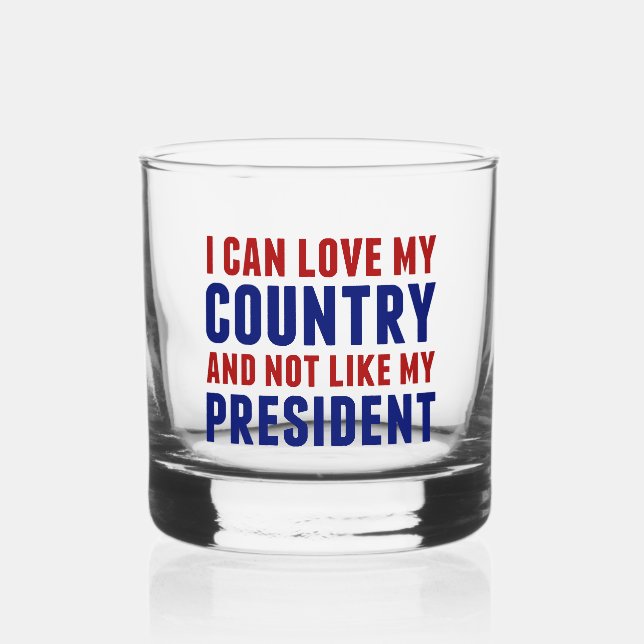 Vaso De Whiskey Patriótico anti Trump no mi presidente (Anverso)