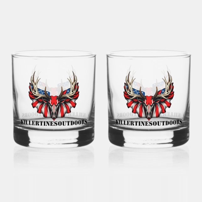 Vaso de Whiskey patriótico personalizado (Anverso)