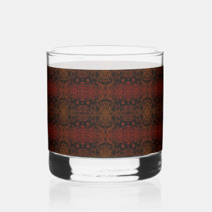 Vaso De Whiskey Patrón burdeos con rayas oscuras