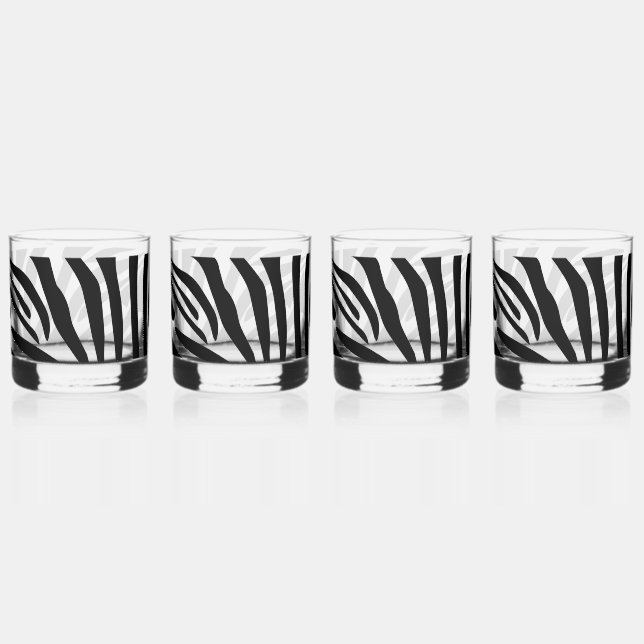 Vaso De Whiskey Patrón de cebra (Anverso)