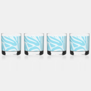 Vaso De Whiskey Patrón de cebra azul