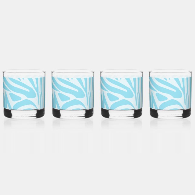 Vaso De Whiskey Patrón de cebra azul (Anverso)