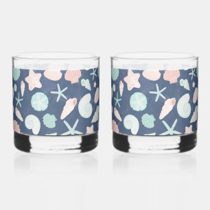 Vaso De Whiskey patrón de conchas marinas