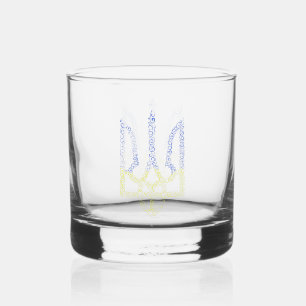 Vaso De Whiskey Patrón de espiral de tridente de trízub del escudo