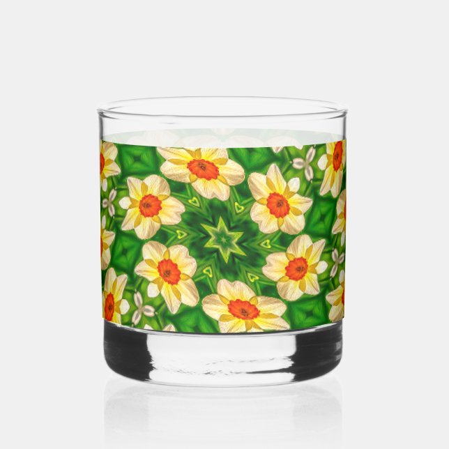 Vaso De Whiskey Patrón de flores de Campana de Pascua (Izquierda)