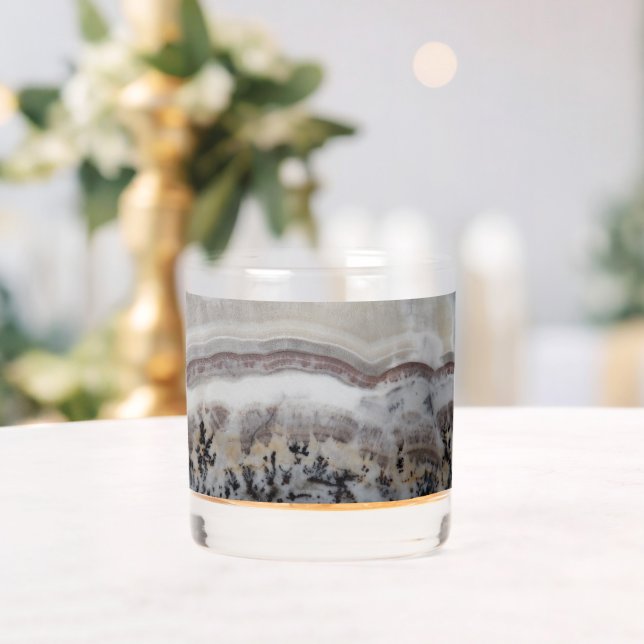 Vaso De Whiskey Patrón de piedra de agitar dendrítico (Insitu (Boda))