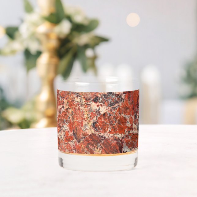 Vaso De Whiskey Patrón de piedra de jasper brecciado por naranja (Insitu (Boda))
