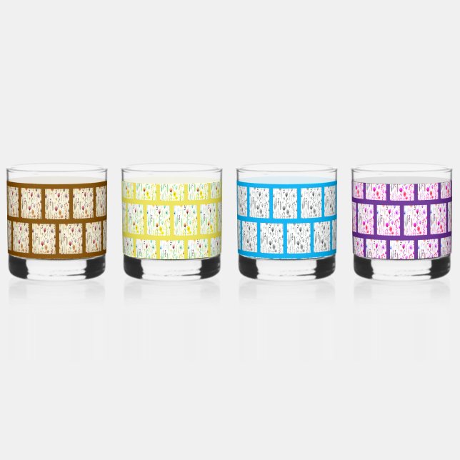 Vaso De Whiskey Patrón de pradera de flores silvestres botánicas (Anverso)