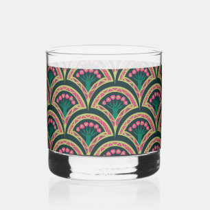 Vaso De Whiskey patrón verde en forma de concha