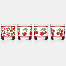 Vaso De Whiskey Patrones variados de cerezas rojas