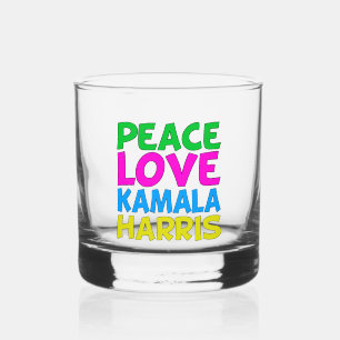 Vaso De Whiskey Paz Amor Kamala Harris Elección Cutánea