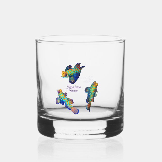 Vaso De Whiskey Peces mandarín  (Anverso)