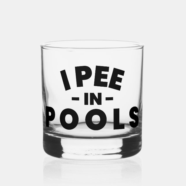Vaso De Whiskey Pee En Pools Graciosos Vidrio Rocío (Anverso)