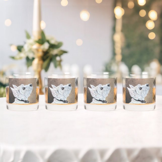 Vaso De Whiskey Perfil B de Westie (Insitu (Boda))