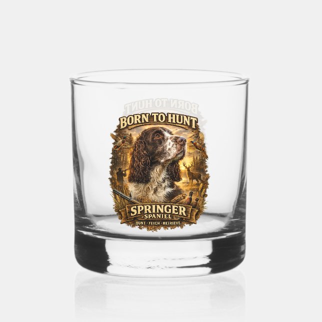 Vaso De Whiskey Perro de caza Springer Spaniel inglés (Anverso)