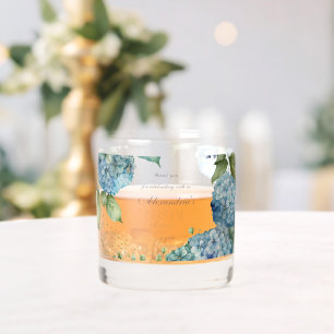 Vaso De Whiskey Personaliza Hydrangeas Azules para Despedida de So