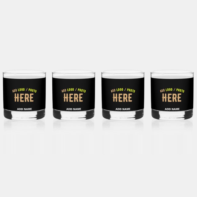 VASO DE WHISKEY PERSONALIZABLE MODERNO ESTILO NEGRO VERIFICADO MAR (Anverso)