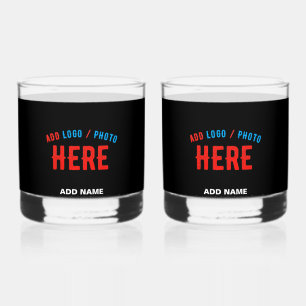 VASO DE WHISKEY PERSONALIZABLE MODERNO ESTILO NEGRO VERIFICADO MAR