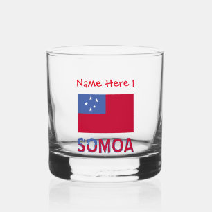 Vaso De Whiskey Personalización de Samoa y la bandera de Samoa en 