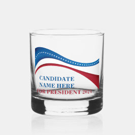 Vaso De Whiskey Personalizado añada su propio candidato a la presi