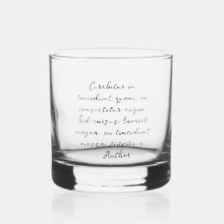 Vaso De Whiskey Personalizado cita poema cóctel lírico