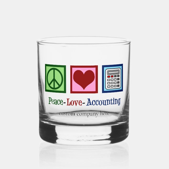 Vaso De Whiskey Personalizado de contabilidad de Peace Love (Anverso)