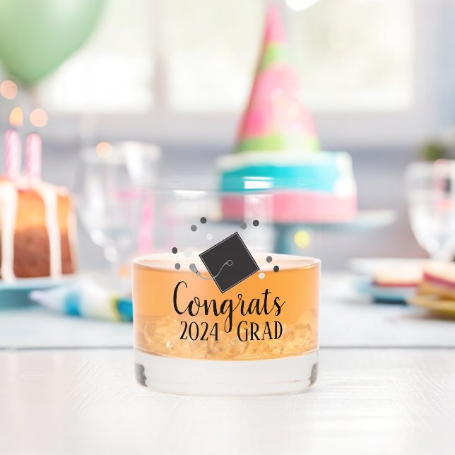 Vaso De Whiskey Personalizado de Graduados de Felicidades Glass Wh (Insitu (Cumpleaños))