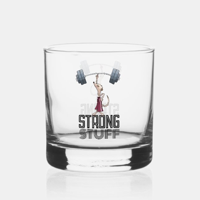 Vaso De Whiskey Personalizado de Halterofilia Cute Meerkat Strong  (Anverso)