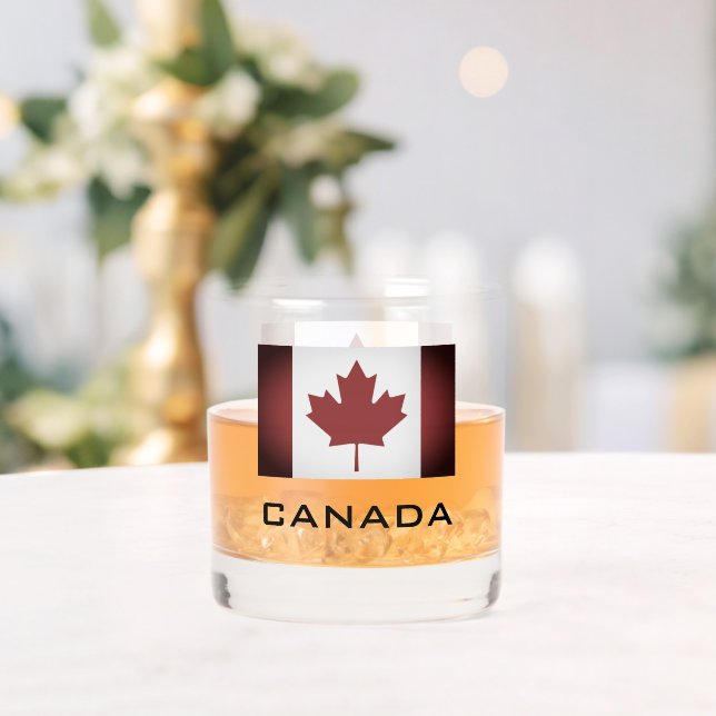 Vaso De Whiskey Personalizado de la bandera canadiense patriota va (Insitu (Boda))