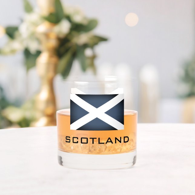 Vaso De Whiskey Personalizado de la bandera de Escocia patriótica  (Insitu (Boda))