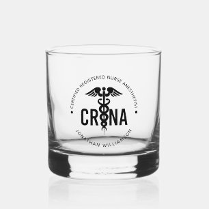 Vaso De Whiskey Personalizado de la CRNA Certificado de enfermero