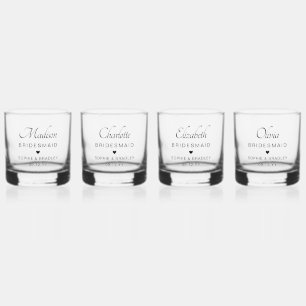Vaso De Whiskey Personalizado de la dama de honor Nombres personal